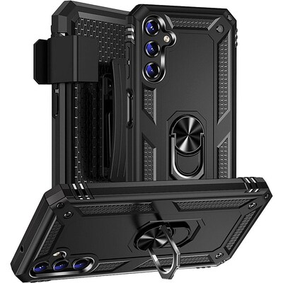 SaharaCase Military Kickstand Series with Belt Clip Case for Samsung Galaxy A14 5G, Black (CP00415)