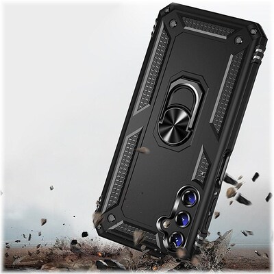 SaharaCase Military Kickstand Series with Belt Clip Case for Samsung Galaxy A14 5G, Black (CP00415)