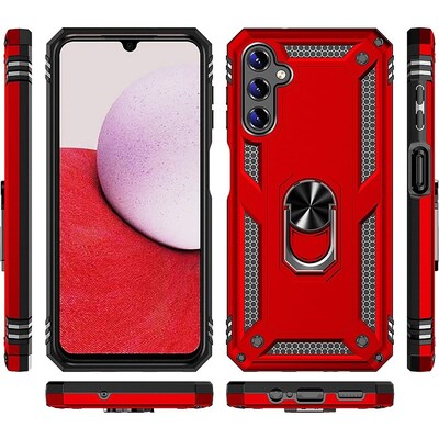 SaharaCase Military Kickstand Series with Belt Clip Case for Samsung Galaxy A14 5G, Red (CP00416)