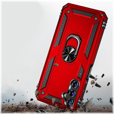 SaharaCase Military Kickstand Series with Belt Clip Case for Samsung Galaxy A14 5G, Red (CP00416)