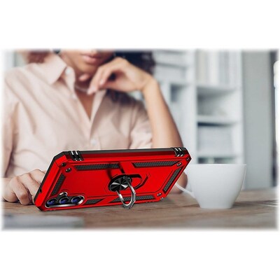 SaharaCase Military Kickstand Series with Belt Clip Case for Samsung Galaxy A14 5G, Red (CP00416)