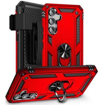 SaharaCase Military Kickstand Series with Belt Clip Case for Samsung Galaxy A54 5G, Red (CP00422)