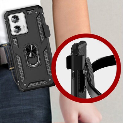 SaharaCase Military Kickstand Series Case for Motorola G Power 5G (2023), Black (CP00426)