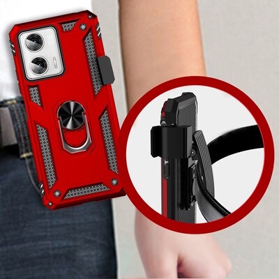 SaharaCase Military Kickstand Series Case for Motorola G Power 5G (2023), Red (CP00427)