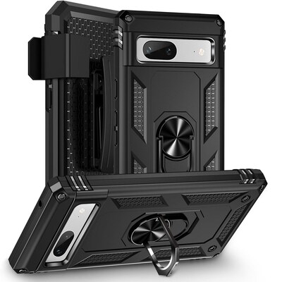 SaharaCase Military Kickstand Series Case for Google Pixel 7a (2023), Black (CP00431)