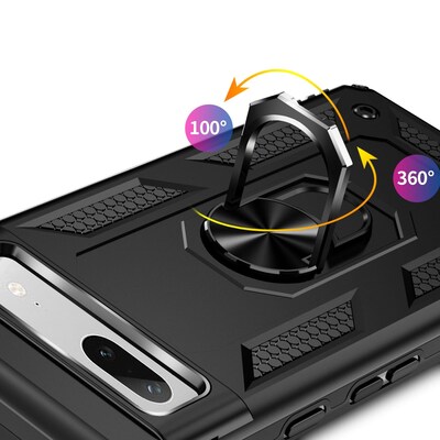 SaharaCase Military Kickstand Series Case for Google Pixel 7a (2023), Black (CP00431)