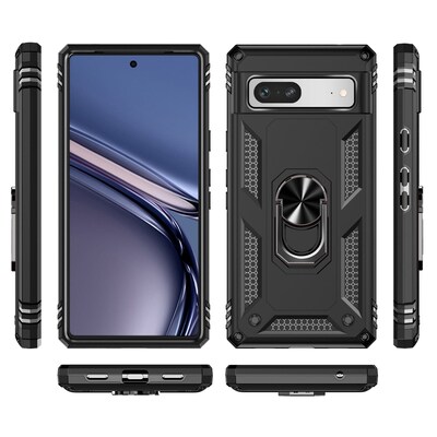 SaharaCase Military Kickstand Series Case for Google Pixel 7a (2023), Black (CP00431)