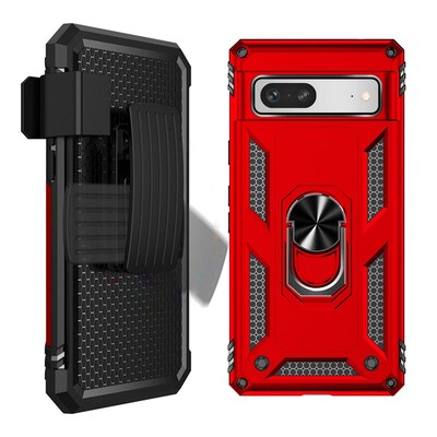 SaharaCase Military Kickstand Series Case for Google Pixel 7a, Red (CP00342)