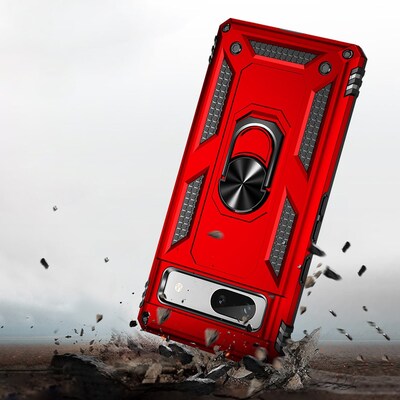 SaharaCase Military Kickstand Series Case for Google Pixel 7a, Red (CP00342)