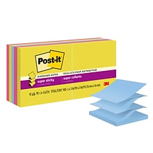 Post-it Super Sticky Pop-up Notes, 3 x 3, Summer Joy Collection, 90 Sheet/Pad, 10 Pads/Pack (R330-