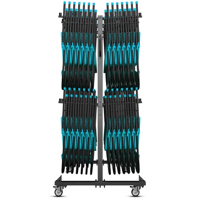 Flash Furniture Hawkins Folding Table and Chairs Mobile Cart, 660 lb. Capacity, Black (QINSHD245425)