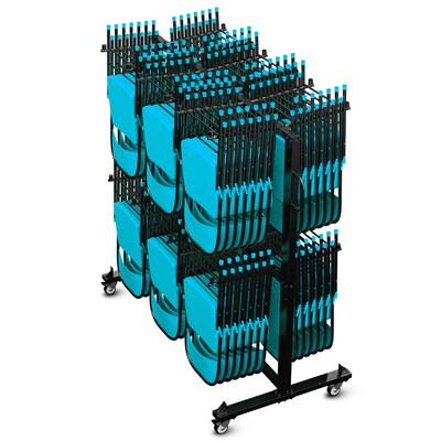 Flash Furniture Hawkins Folding Table and Chairs Mobile Cart, 660 lb. Capacity, Black (QINSHD245425)