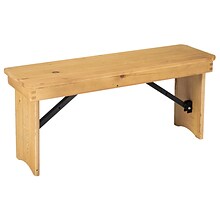 Flash Furniture HERCULES Solid Pine 2-Seat Folding Farm Bench, Light Natural (XAB40X12LN)