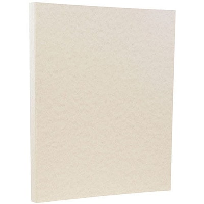 JAM PAPER 8.5" x 11" Parchment Cardstock, 65lb, Pewter Silver, 100/pack  (96600800G)