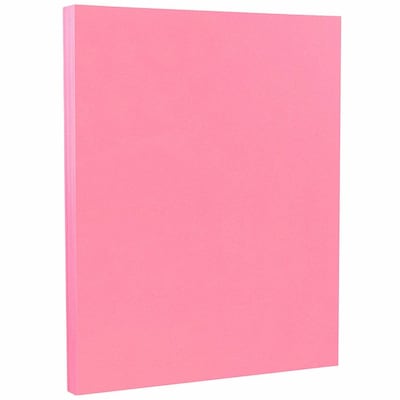 Jam Paper Colored 65lb Cardstock, 8.5 x 11 Coverstock, Fuchsia, 50 Sheets/Pack, Pink