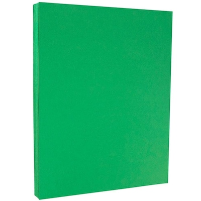 JAM PAPER 8.5" x 11" Colored Cardstock, 65lb, Green, 100/pack  (104190G)