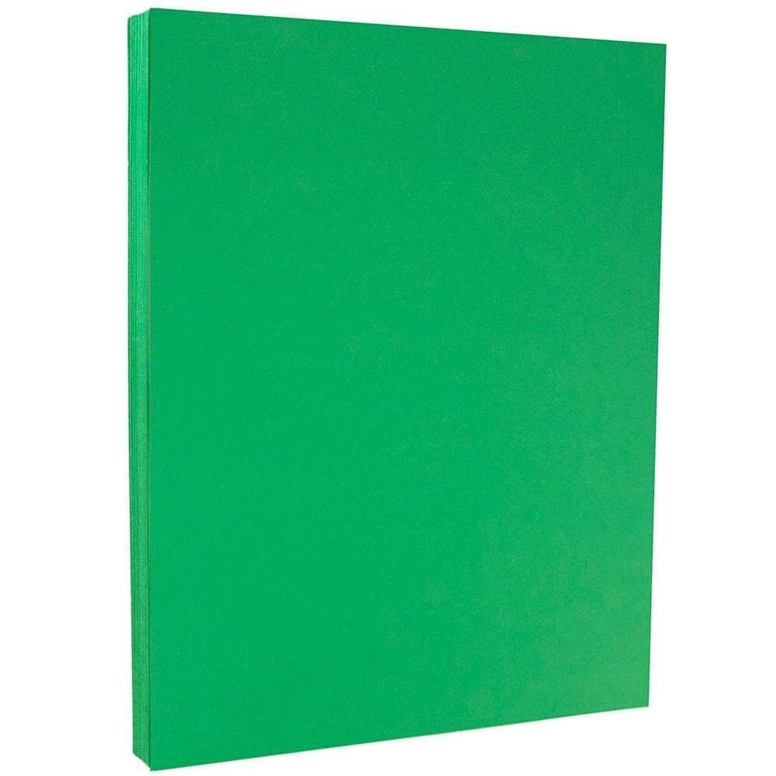 JAM PAPER 8.5 x 11 Colored Cardstock, 65lb, Green, 100/pack  (104190G)