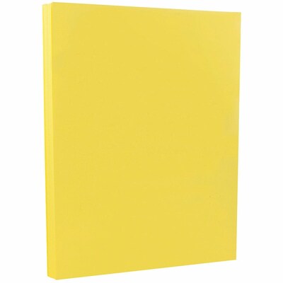 JAM PAPER 8.5" x 11" Vellum Bristol Cardstock, 67lb, Yellow, 100/pack  (169838G)