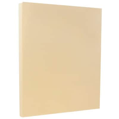 JAM PAPER 8.5" x 11" Vellum Bristol Cardstock, 67lb, Ivory, 100/pack  (169828G)