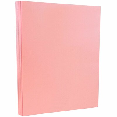 JAM PAPER 8.5" x 11" Vellum Bristol Cardstock, 67lb, Pink, 100/pack  (169831G)