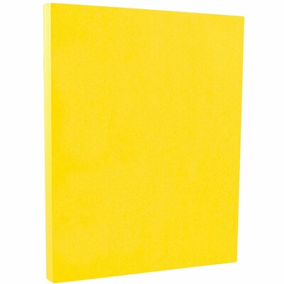 JAM PAPER 8.5 x 11 Color Cardstock, 65lb, Yellow, 100/pack  (104018G)