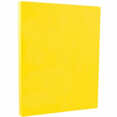 JAM PAPER 8.5" x 11" Color Cardstock, 65lb, Yellow, 100/pack  (104018G)