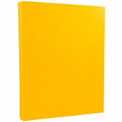 JAM PAPER 8.5 x 11 Vellum Bristol Cardstock, 67lb, Goldenrod, 100/pack  (169825G)