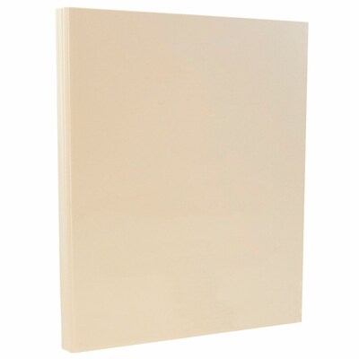 JAM PAPER 8.5" x 11" Vellum Bristol Index Cardstock, 110lb, Ivory, 100/pack  (169851G)