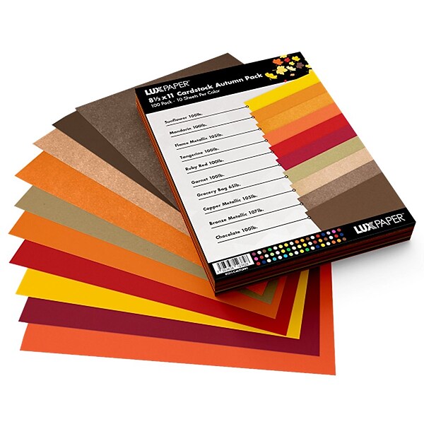 LUX 100 lb. Cardstock Paper, 8.5 x 11, Ruby Red, 50 Sheets/Pack