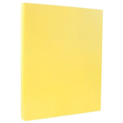 JAM PAPER 8.5 x 11 Vellum Bristol Cardstock, 110lb, Canary Yellow, 100/pack  (816917020G)