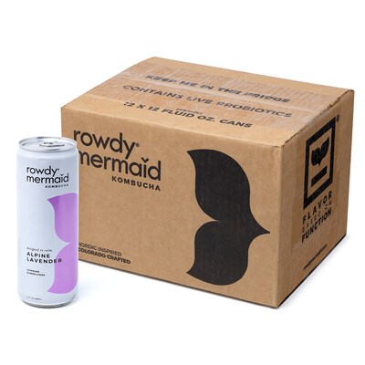 Rowdy Mermaid Organic Alpine Lavender Kombucha, 12 Oz, 12/Box (307-00391)