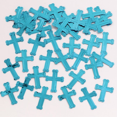Creative Conveting Embossed Blue Cross Confetti (024029LX)