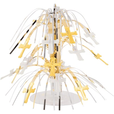 Creative Converting Gold & Silver Cross Centerpiece, 4 Count (DTC263018CNTR)