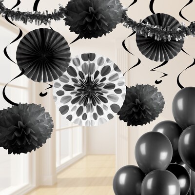 Creative Converting Black Party Decorations Kit (DTCBLACK1A)