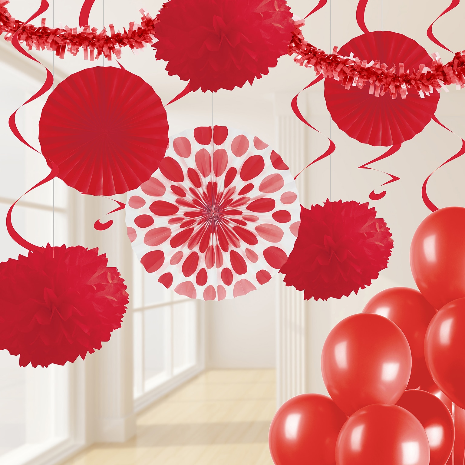 Creative Converting Classic Red Party Decorations Kit (DTCCLRED1A)