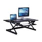 Rocelco 46"W 5"-20"H Large Adjustable Standing Desk Converter with ACUSB Charger, Black (R DADRB-46-ACUSB)