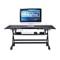 Rocelco 46"W 5"-20"H Adjustable Standing Desk Converter with ACUSB Charger and Anti Fatigue Mat, Black (R DADRB-46-ACUSB-MAFM)