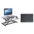 Rocelco VADR 31W Rectangular 4-20H Adjustable Steel Standing Desk Converter, Gray (R VADRG-MAFM)
