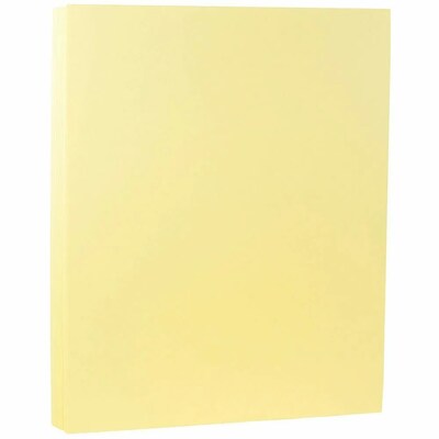 JAM Paper 8.5 x 11 Matte Paper, 28lb, Light Yellow, 100 Sheets/Pack (16729231G)