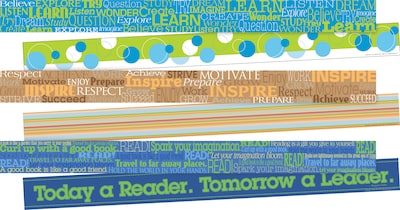 Barker Creek Word Wall Double-Sided Border with Motivational Words, 3/Pack (BC3732)