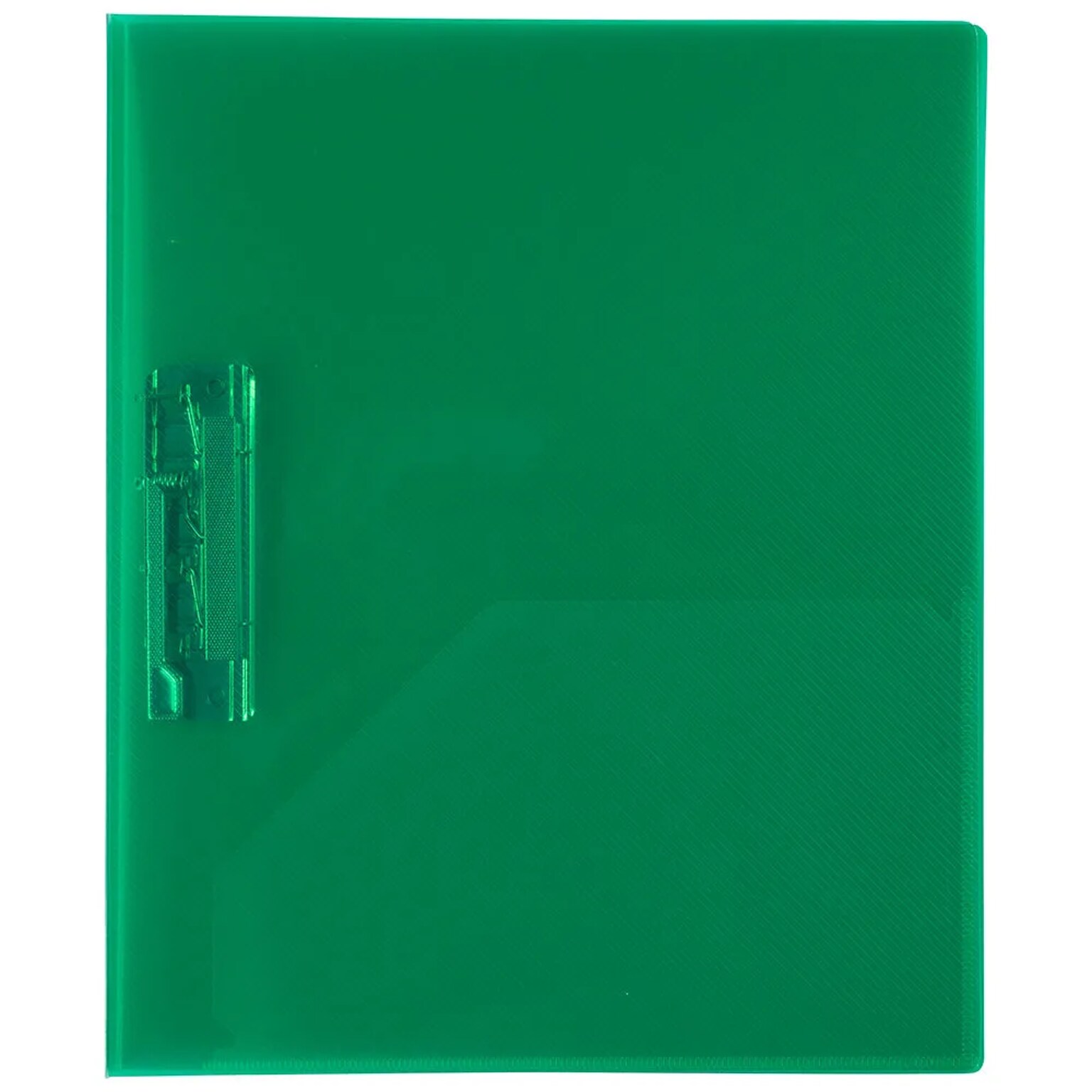 JAM Paper Plastic 1-Pocket Folder with Clamps, 9 x 12, Green, 6/Pack (279839079A)