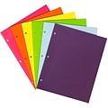 JAM Paper Laminated 3 Hole Punched, 2-Pocket Glossy Folders, Multicolored, Assorted Fashion Colors,