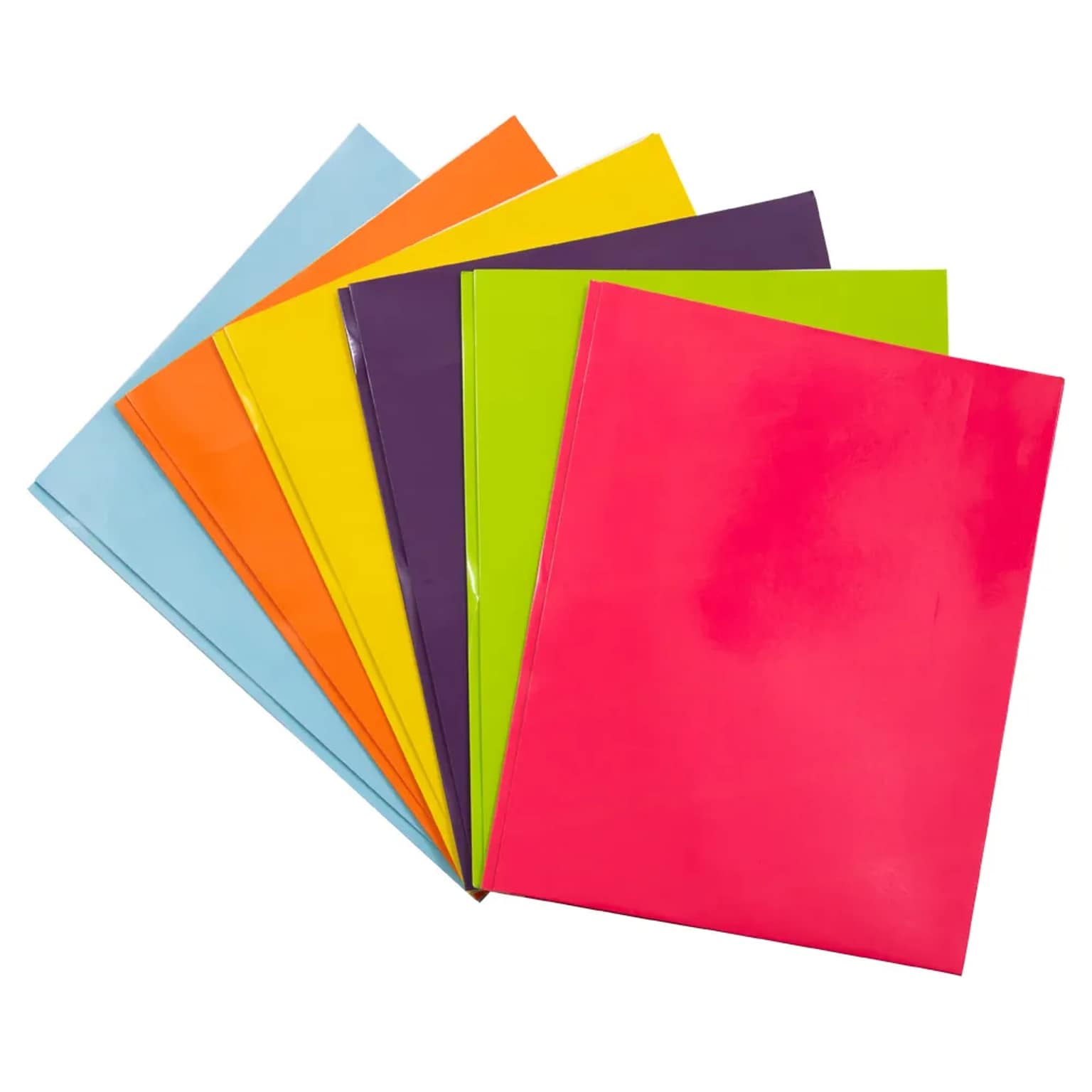 JAM Paper Laminated 2-Pocket Glossy Folders With Metal Clasps, Multicolored, Assorted Fashion Colors, 6/Pack (385GCFASSRT)