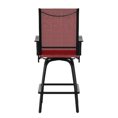 Flash Furniture Valerie All-Weather Textilene Swivel Patio Stools, Red, 2/Pack (2ETSWVLPTO30RD)