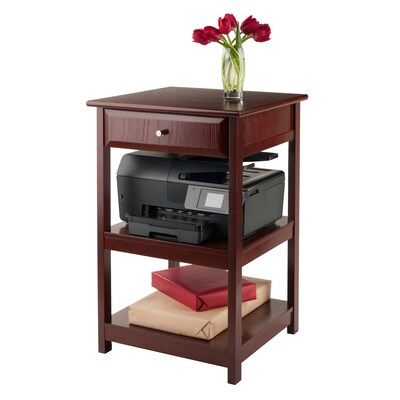 Winsome Delta 2-Shelf Wood Mobile Printer Stand, Walnut (94121)