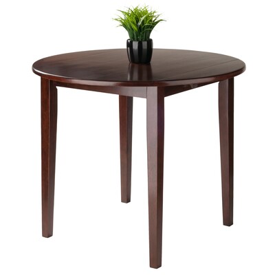 Winsome Clayton 36" Round Drop Leaf Table, Walnut (94436)