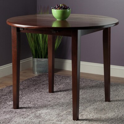 Winsome Clayton 36" Round Drop Leaf Table, Walnut (94436)