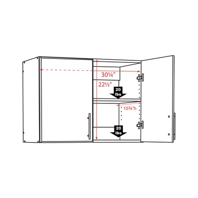 Prepac Elite 32” Stackable Wall Cabinet, Espresso (EEW-3224)