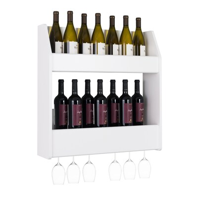 Prepac 2-Tier Floating Wine and Liquor Rack, White (WSOW-0202-1)