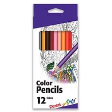 Pentel Arts Color Pencils, Assorted Colors, 12 Pack (CB8-12)
